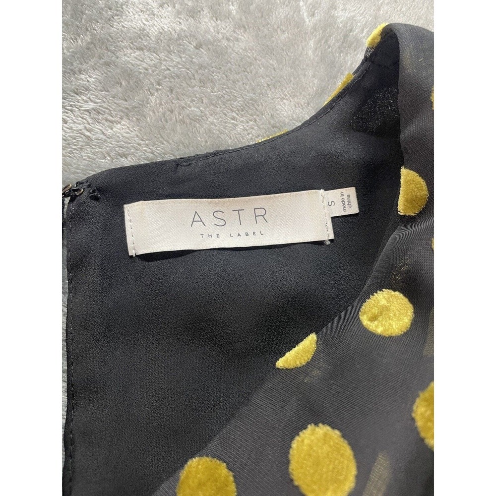 ASTR The Label Tonic Wrap Polka Dot Top Black Gold Size Small - Picture 4 of 10